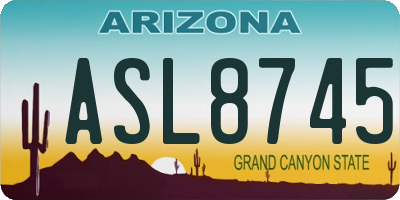 AZ license plate ASL8745