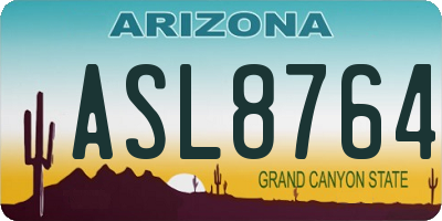 AZ license plate ASL8764