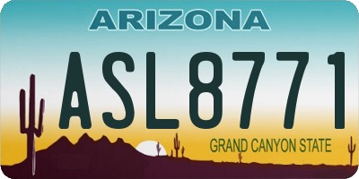 AZ license plate ASL8771