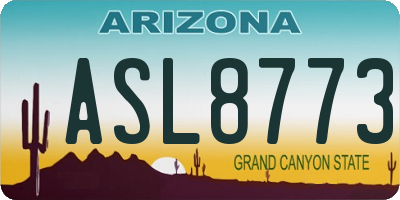 AZ license plate ASL8773