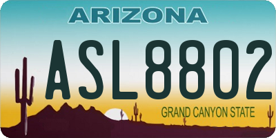 AZ license plate ASL8802