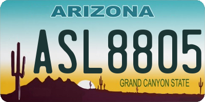 AZ license plate ASL8805