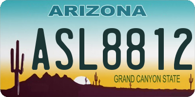AZ license plate ASL8812