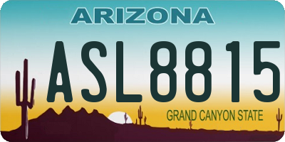 AZ license plate ASL8815
