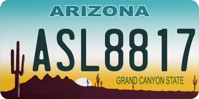 AZ license plate ASL8817