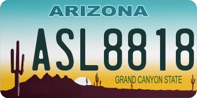 AZ license plate ASL8818