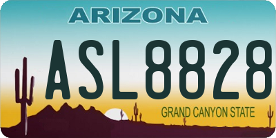 AZ license plate ASL8828