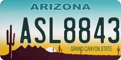 AZ license plate ASL8843