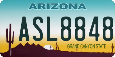 AZ license plate ASL8848
