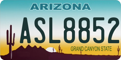AZ license plate ASL8852