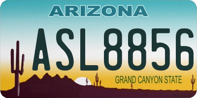 AZ license plate ASL8856