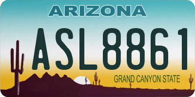 AZ license plate ASL8861