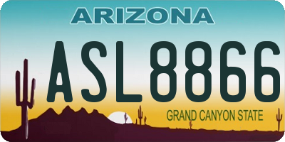 AZ license plate ASL8866