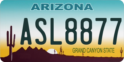AZ license plate ASL8877