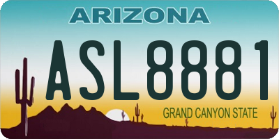 AZ license plate ASL8881