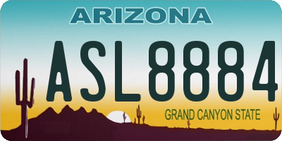 AZ license plate ASL8884
