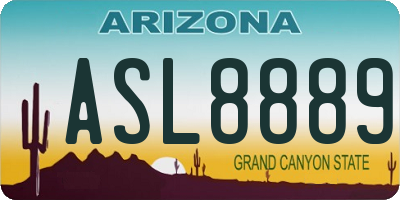 AZ license plate ASL8889