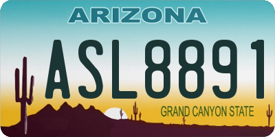 AZ license plate ASL8891