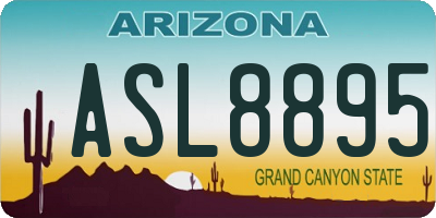 AZ license plate ASL8895