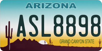 AZ license plate ASL8898