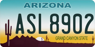 AZ license plate ASL8902