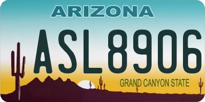 AZ license plate ASL8906