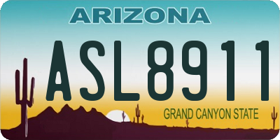 AZ license plate ASL8911