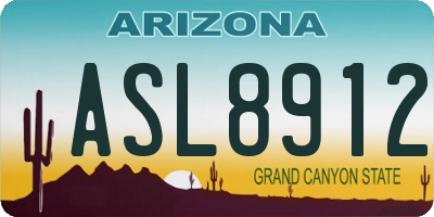 AZ license plate ASL8912