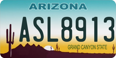 AZ license plate ASL8913