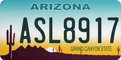 AZ license plate ASL8917