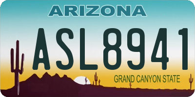 AZ license plate ASL8941
