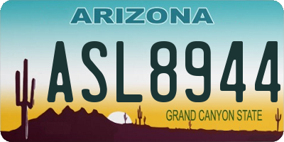 AZ license plate ASL8944