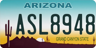 AZ license plate ASL8948