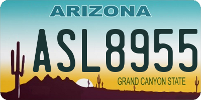 AZ license plate ASL8955