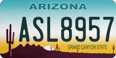 AZ license plate ASL8957
