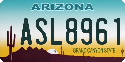 AZ license plate ASL8961