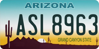 AZ license plate ASL8963