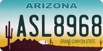 AZ license plate ASL8968