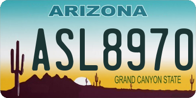AZ license plate ASL8970