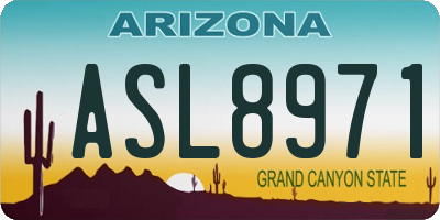 AZ license plate ASL8971