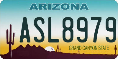 AZ license plate ASL8979