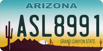 AZ license plate ASL8991