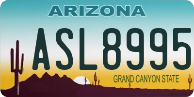AZ license plate ASL8995