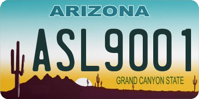 AZ license plate ASL9001