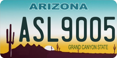 AZ license plate ASL9005