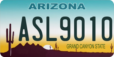AZ license plate ASL9010