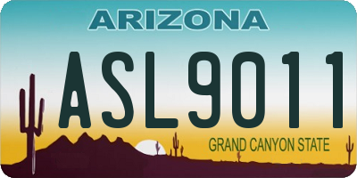 AZ license plate ASL9011