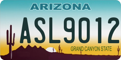 AZ license plate ASL9012