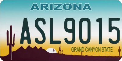 AZ license plate ASL9015