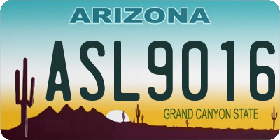 AZ license plate ASL9016